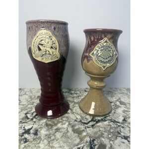 Pair of VTG 1998 Renaissance Festival Pottery Goblets Bay Area Largo Florida
